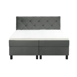 Boxspring Liv geruit - grijs - 160x200 cm - vierkante poot