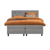 Boxspring Liv geruit - lichtgrijs - 160x200 cm - ronde poot