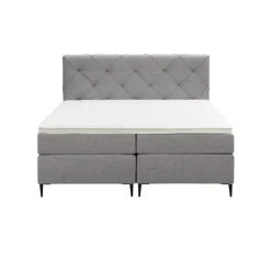 Boxspring Liv geruit - lichtgrijs - 180x200 cm - slanke poot