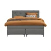 Boxspring Liv geruit - lichtgrijs - 140x200 cm - slanke poot