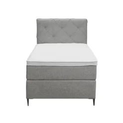 Boxspring Liv geruit - lichtgrijs - 90x200 cm - slanke poot