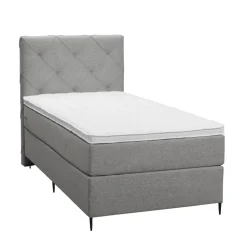 Boxspring Liv geruit - lichtgrijs - 90x200 cm - slanke poot