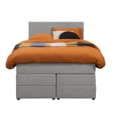 Boxspring met opbergruimte Liv egaal - lichtgrijs - 120x200 cm