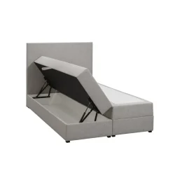 Boxspring met opbergruimte Liv egaal - lichtgrijs - 120x200 cm