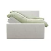 Boxspring met opbergruimte en voetbord Liv geblokt - ecru - 180x200cm