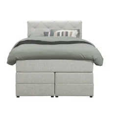Boxspring met opbergruimte Liv geruit - ecru - 120x200 cm