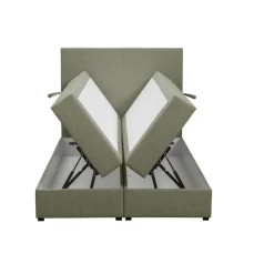 Boxspring met opbergruimte Liv egaal - groen - 120x200 cm