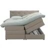 Boxspring met opbergruimte Liv geruit - beige - 160x200 cm