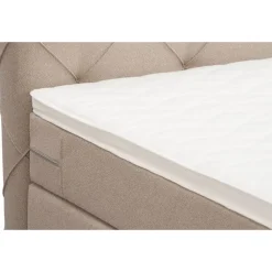 Boxspring met opbergruimte Liv geruit - beige - 160x200 cm