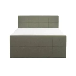Boxspring met opbergruimte en voetbord Liv geblokt - groen - 160x200cm
