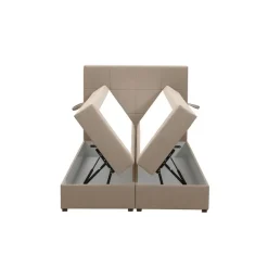Boxspring met opbergruimte Liv geblokt - beige - 120x200 cm