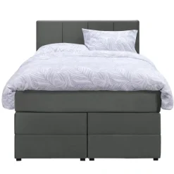 Boxspring met opbergruimte Liv geblokt - grijs - 120x200 cm
