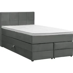Boxspring met opbergruimte Liv geblokt - grijs - 120x200 cm