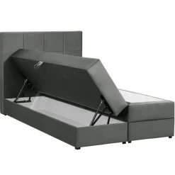 Boxspring met opbergruimte Liv geblokt - grijs - 120x200 cm