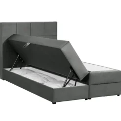 Boxspring met opbergruimte Liv geblokt - grijs - 120x200 cm