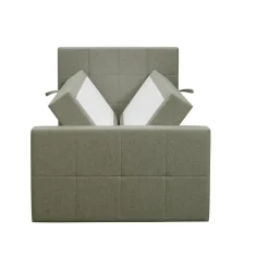 Boxspring met opbergruimte en voetbord Liv geblokt - groen - 120x200cm