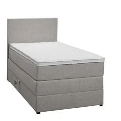Boxspring met opbergruimte Liv egaal - lichtgrijs - 90x200 cm