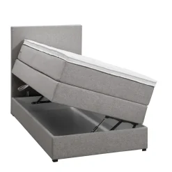 Boxspring met opbergruimte Liv egaal - lichtgrijs - 90x200 cm