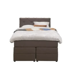 Boxspring met opbergruimte Liv geruit - donkerbruin - 120x200 cm