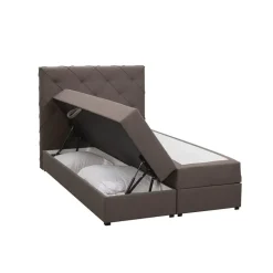 Boxspring met opbergruimte Liv geruit - donkerbruin - 120x200 cm
