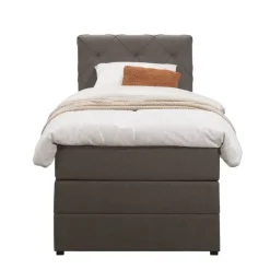 Boxspring met opbergruimte Liv geruit - donkerbruin - 90x200 cm