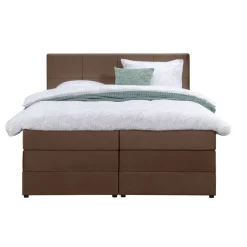 Boxspring met opbergruimte Liv geblokt - bruin - 180x200 cm