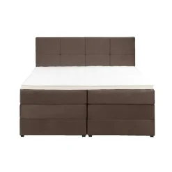 Boxspring met opbergruimte Liv geblokt - bruin - 180x200 cm