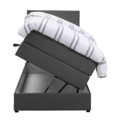 Boxspring met opbergruimte Liv egaal - antraciet - 90x200 cm