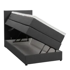 Boxspring met opbergruimte Liv egaal - antraciet - 90x200 cm