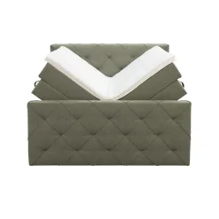 Boxspring met opbergruimte en voetbord Liv geruit - groen - 180x200cm