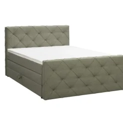 Boxspring met opbergruimte en voetbord Liv geruit - groen - 180x200cm
