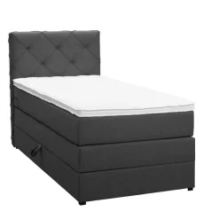 Boxspring met opbergruimte Liv geruit - antraciet - 90x200 cm