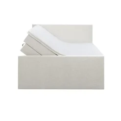 Boxspring met opbergruimte en voetbord Liv egaal - ecru - 180x200cm