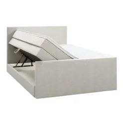 Boxspring met opbergruimte en voetbord Liv egaal - ecru - 180x200cm