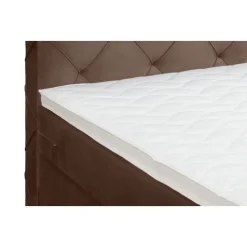 Boxspring met opbergruimte en voetbord Liv geruit - bruin - 120x200cm
