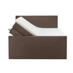 Boxspring met opbergruimte en voetbord Liv egaal - bruin - 140x200cm