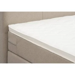 Boxspring met opbergruimte Liv geblokt - beige - 160x200 cm