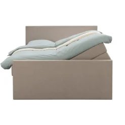 Boxspring met opbergruimte en voetbord Liv egaal - beige - 160x200cm