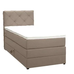 Boxspring met opbergruimte Liv geruit - beige - 90x200 cm