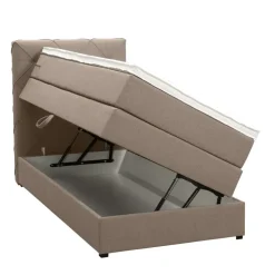 Boxspring met opbergruimte Liv geruit - beige - 90x200 cm