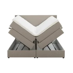 Boxspring met opbergruimte Liv egaal - beige - 180x200 cm