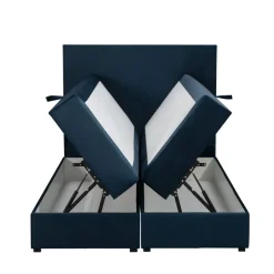 Boxspring met opbergruimte Liv egaal - blauw - 120x200 cm
