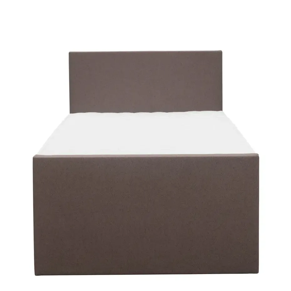 Boxspring met opbergruimte en voetbord Liv egaal - donkerbruin - 120x200cm