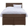 Boxspring met opbergruimte Liv egaal - bruin - 120x200 cm