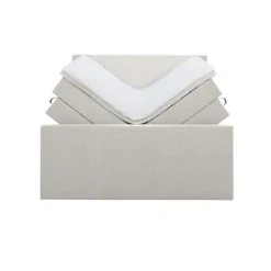 Boxspring met opbergruimte en voetbord Liv egaal - ecru - 140x200cm