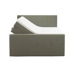 Boxspring met opbergruimte en voetbord Liv geblokt - groen - 180x200cm