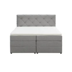 Boxspring met opbergruimte Liv geruit - lichtgrijs - 160x200 cm