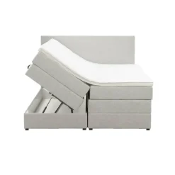 Boxspring met opbergruimte Liv egaal - ecru - 180x200 cm