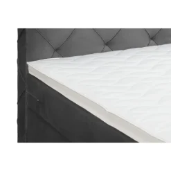 Boxspring met opbergruimte en voetbord Liv geruit - grijs - 120x200cm