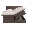 Boxspring met opbergruimte Liv geruit - donkerbruin - 180x200 cm